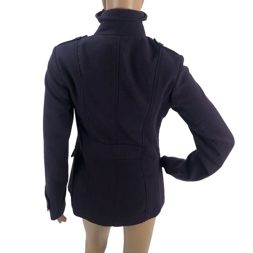 George Purple Belted Double Breasted Peacoat Fitted A-Line Jacket Coat XS - Picture 5 of 8